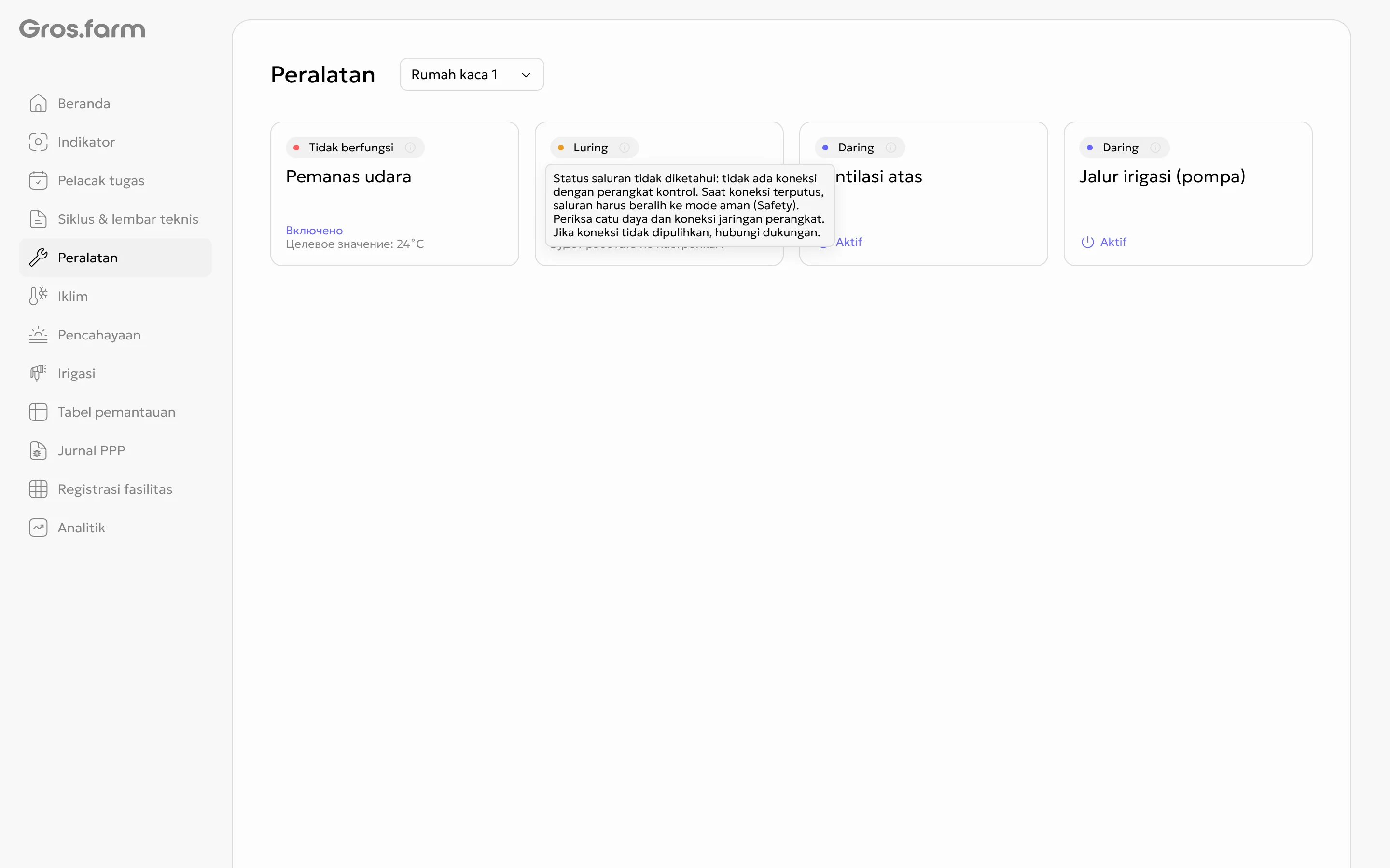 Kesalahan status saluran