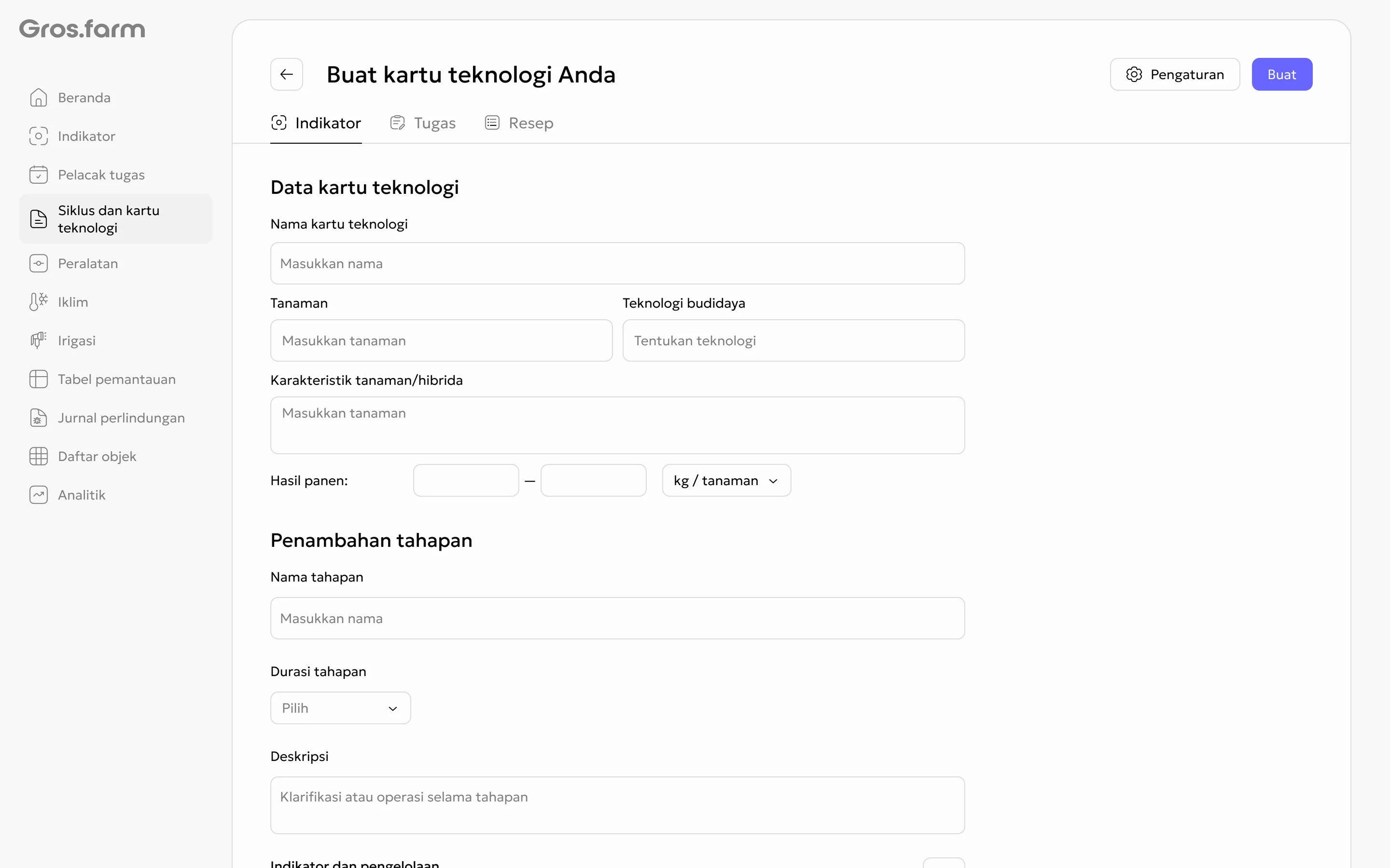 Formulir pembuatan kartu teknologi sendiri