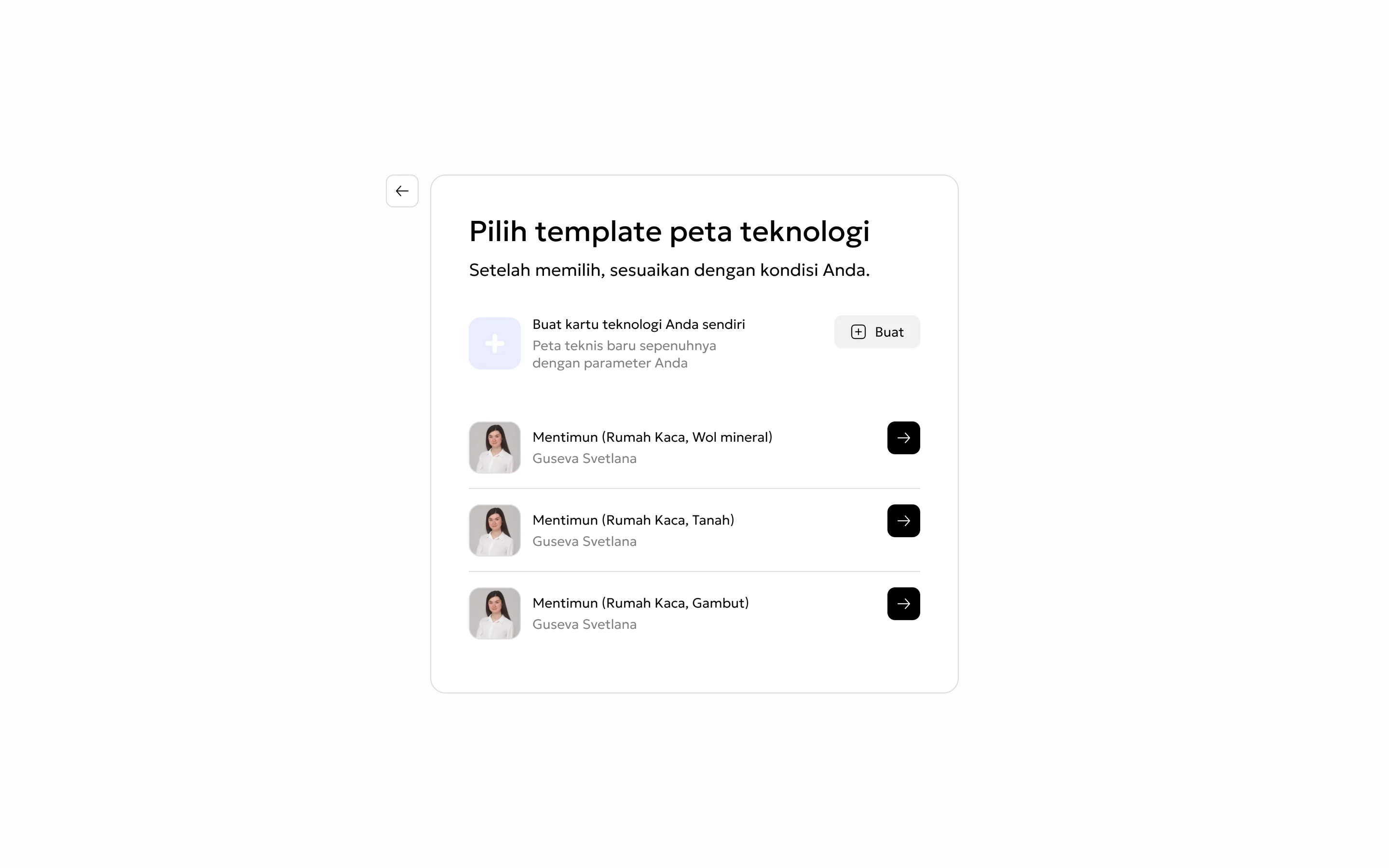 Pilih templat atau buat kartu teknologi Anda sendiri